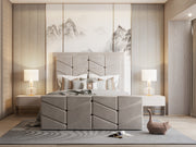 Juliette Deep Block Panel Upholstered Bed Frame with Optional Storage