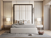 Arabella Matt Black Wooden Thick Border Super Size Headboard With Optional Storage