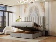 Amelia Divan Ottoman Storage Stripe Panel Bed Frame