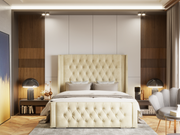 Amaadi Wingback Chesterfield Border Cut Bed Frame With Optional Storage