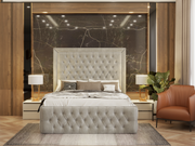 Ivanna Chesterfield Border Cut Extra Sided Design Bed Frame With Optional Storage