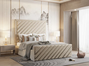 Eleanor Diagonal Panel Upholstered Bed Frame with Optional Storage