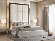 Arabella Matt Black Wooden Thick Border Super Size Headboard With Optional Storage