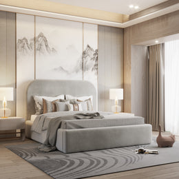 Olivia Smooth Curve Rounded Bed Frame With Optional Storage